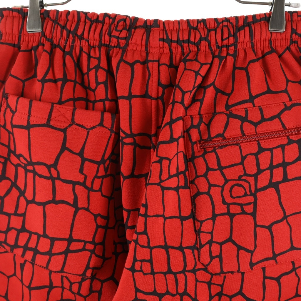 always do what you should do(オールウェイズドゥ ワットユーシュドドゥ) スパイダー 総柄 イージー スウェット パンツ レッド