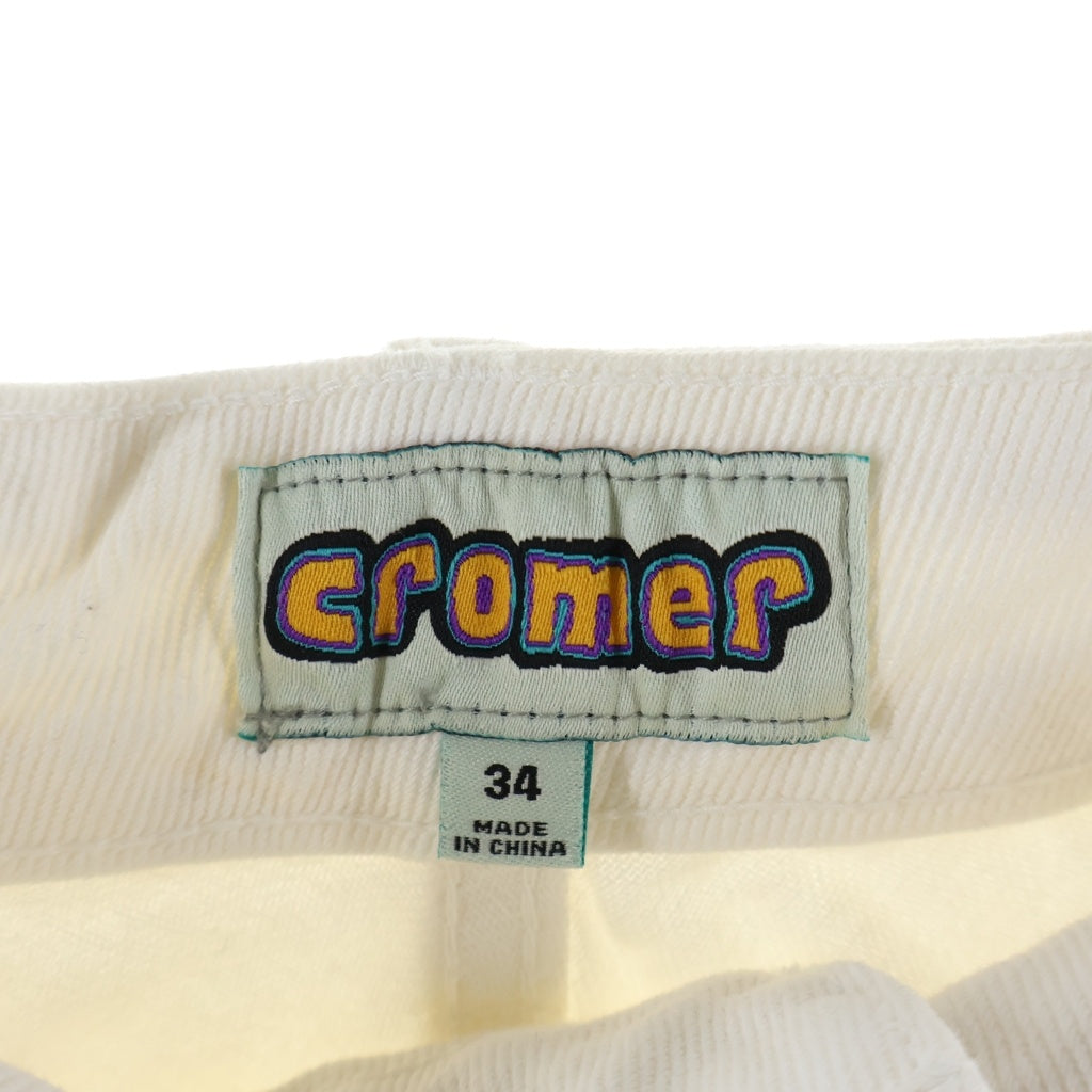 HUF(ハフ) 25AW CRROMER PANT ロゴ 刺繍 デニム パンツ ホワイト