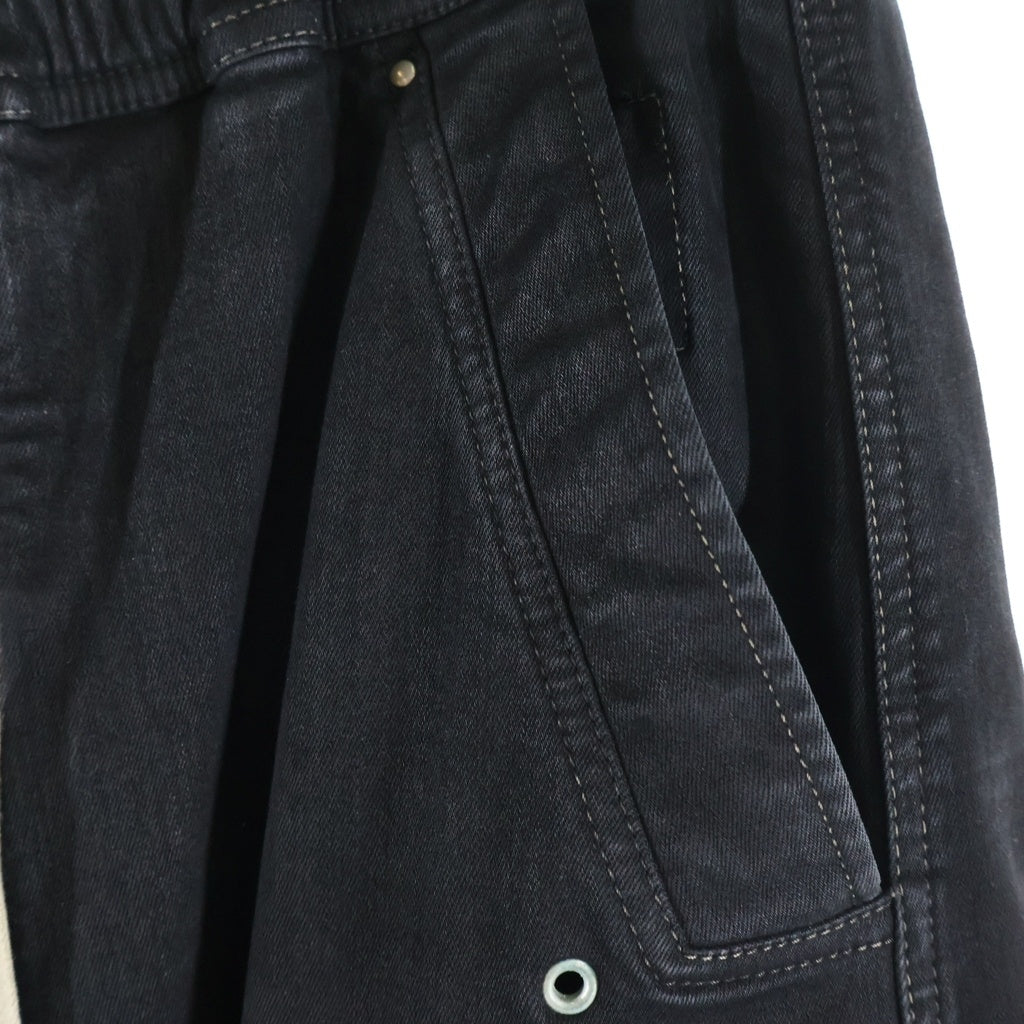 DRKSHDW(ダークシャドウ) 23SS DOUBLE CARGO JUMBO BELAS ダブル ジャンボ ベラ コーティング加工 ワイド カーゴ デニム パンツ ブラック DU01C6398-SBB