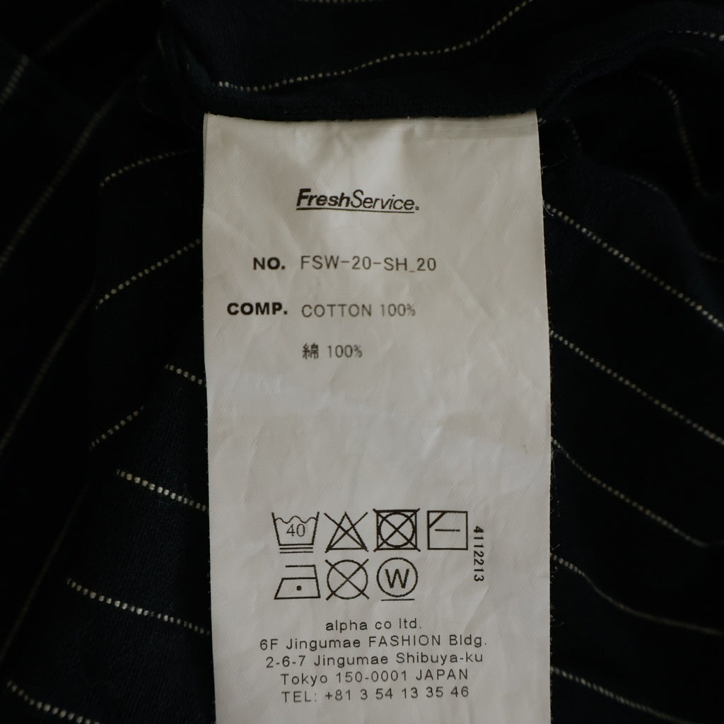 FreshService(フレッシュサービス) SLEEPING TOOL SHIRT スリーピングツール ストライプ長袖シャツ ネイビー FSW-20-SH
