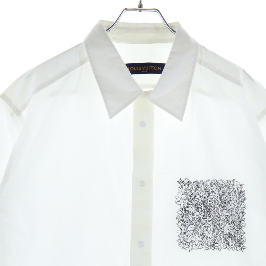 LOUIS VUITTON(ルイヴィトン) 22AW プレースドエンブロイダリーショートスリーブ半袖シャツ ホワイト RM222Q MZ0 HNS45W