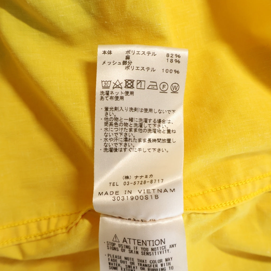 THE NORTH FACE(ザノースフェイス) Purple Label Polyester Linen Field H/S Shirt スナップ ボタン 半袖 シャツ イエロー NT3320N