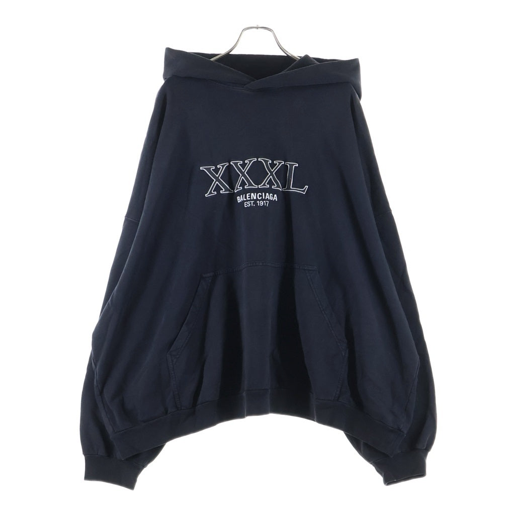 BALENCIAGA(バレンシアガ) 22AW XXXL HOODIE ロゴ刺繍 プルオーバーパーカー フーディ ブラック 713677 TNVD9