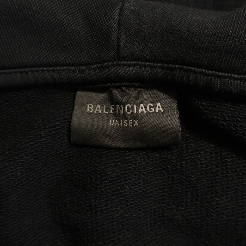 BALENCIAGA(バレンシアガ) 22AW XXXL HOODIE ロゴ刺繍 プルオーバーパーカー フーディ ブラック 713677 TNVD9