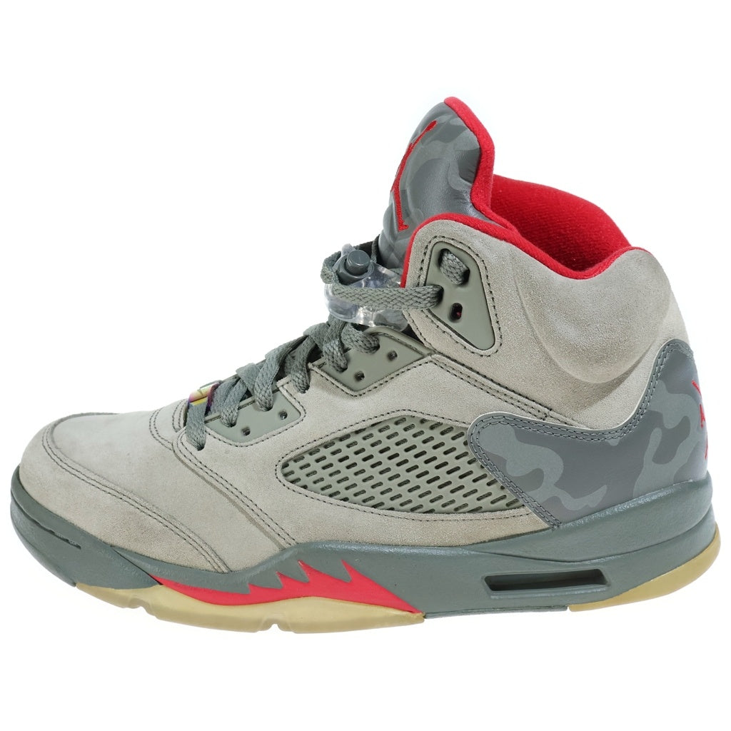 NIKE(ナイキ) AIR JORDAN RETRO エアジョーダン 5 レトロ ハイカットスニーカー カーキ US9.0/27.0cm 136027-051