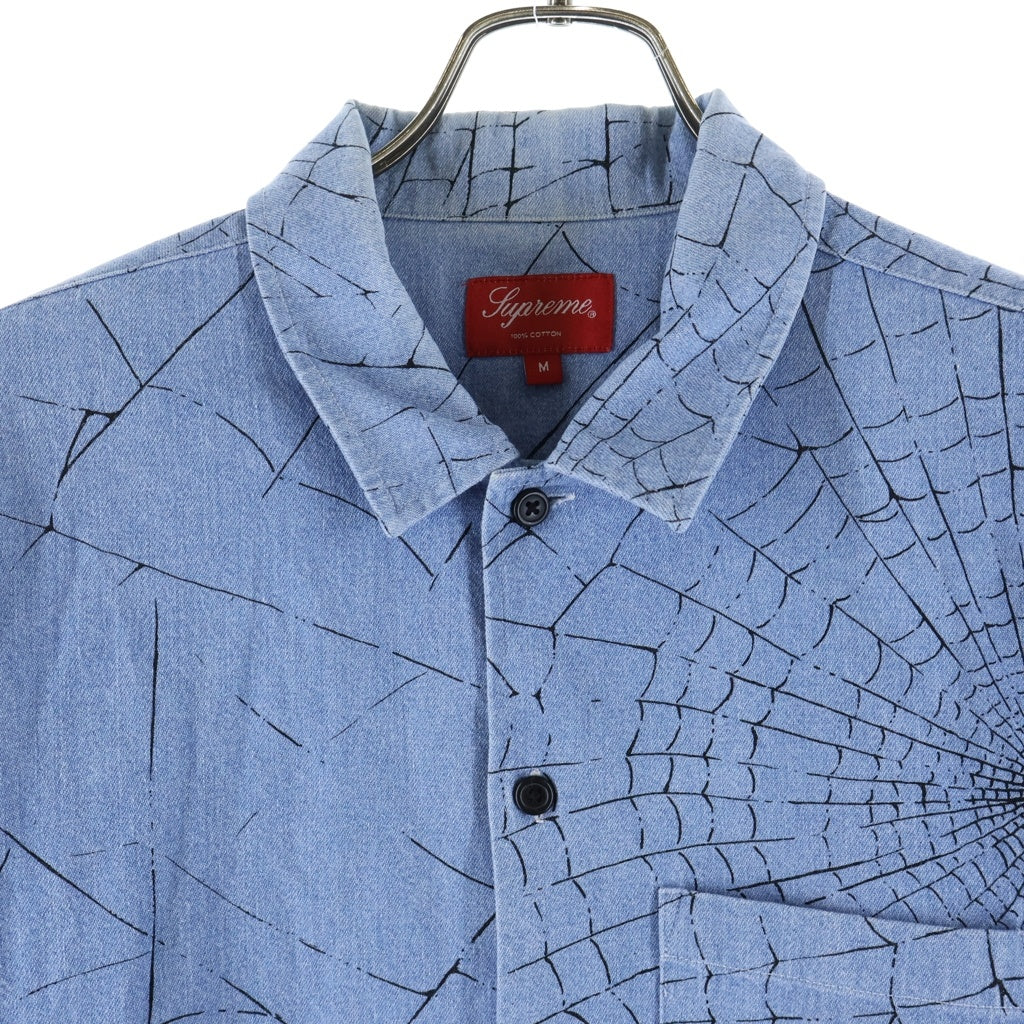SUPREME(シュプリーム) 16AW Spider Web Shirt スパイダーウェブ 長袖 シャツ インディゴ