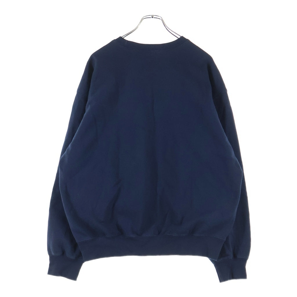 SUPREME(シュプリーム) 26SS Plaid Arc Crewneck プレイド ステッチワーク ロゴ クルーネック スウェット シャツ ネイビー