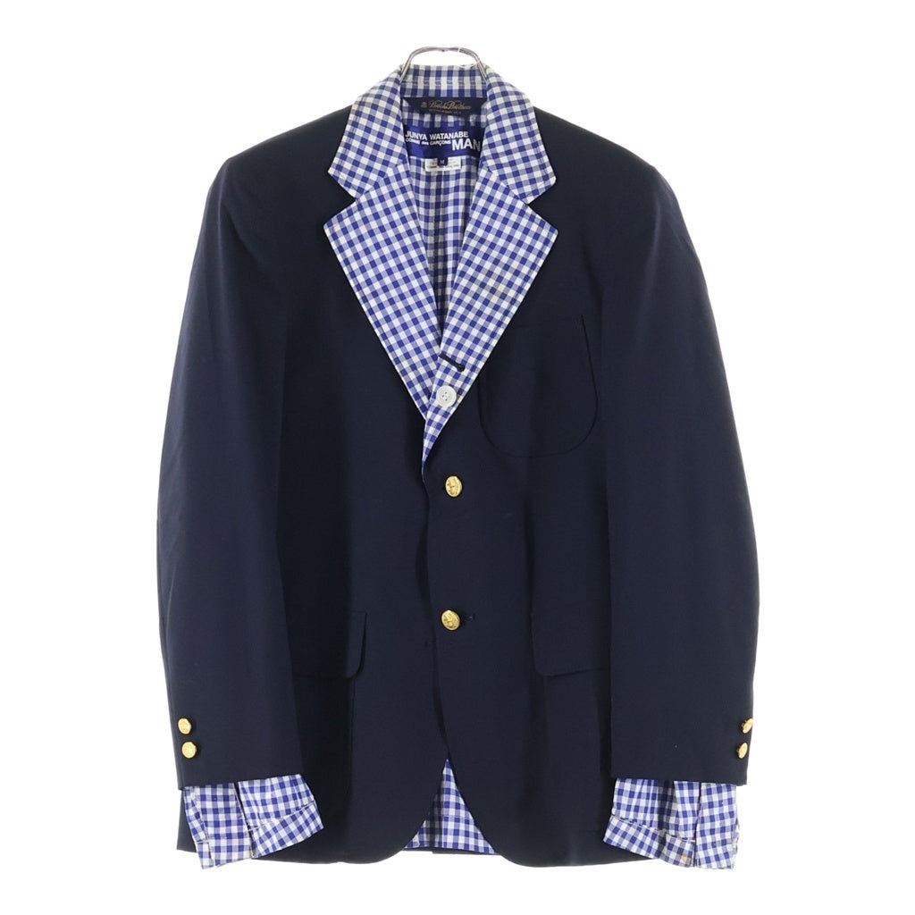 JUNYA WATANABE COMME des GARCONS(ジュンヤワタナベ コムデギャルソン) 09SS ×BROOKS BROTHERS ドッキング ギンガム チェック 金ボタン 3B テーラード ジャケット