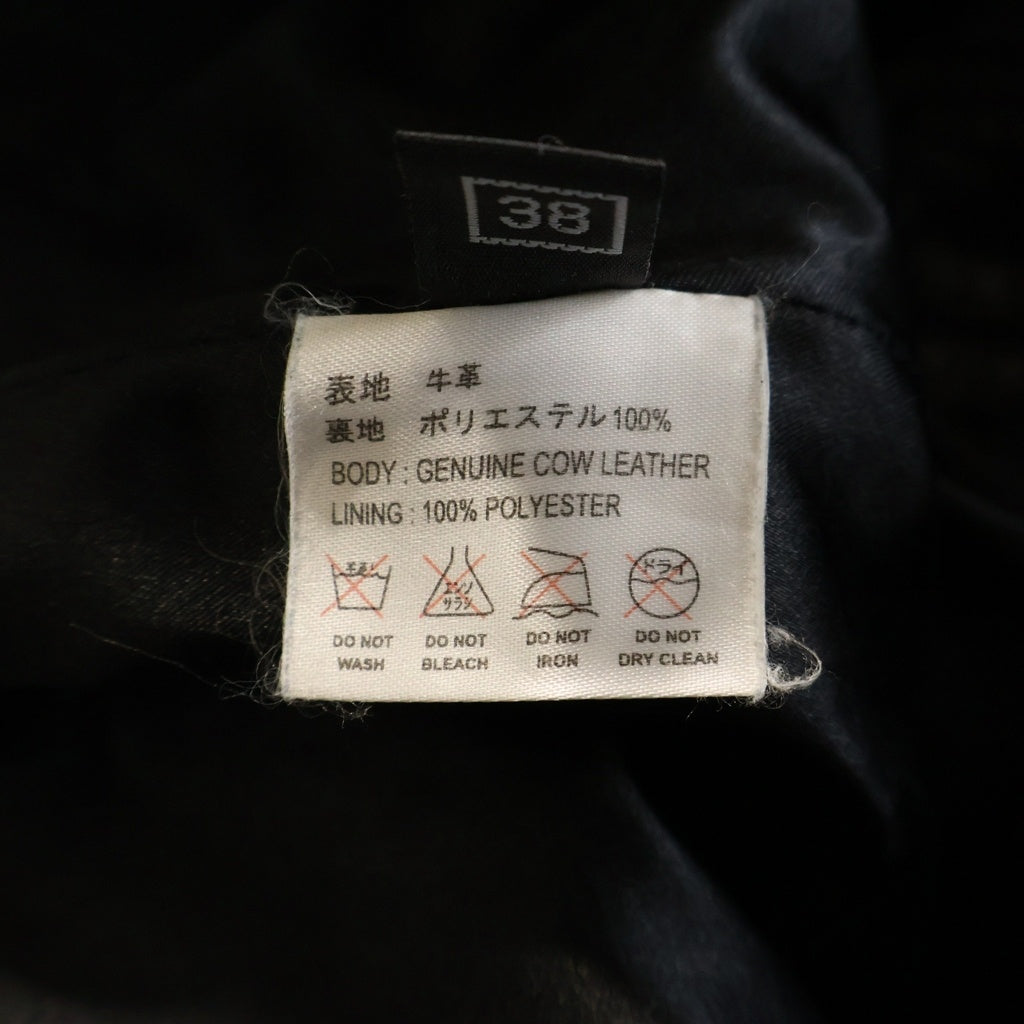 NO BRAND(ノーブランド) DEGNER 牛革 レザー スナップ ボタン ライダース パンツ ブラック