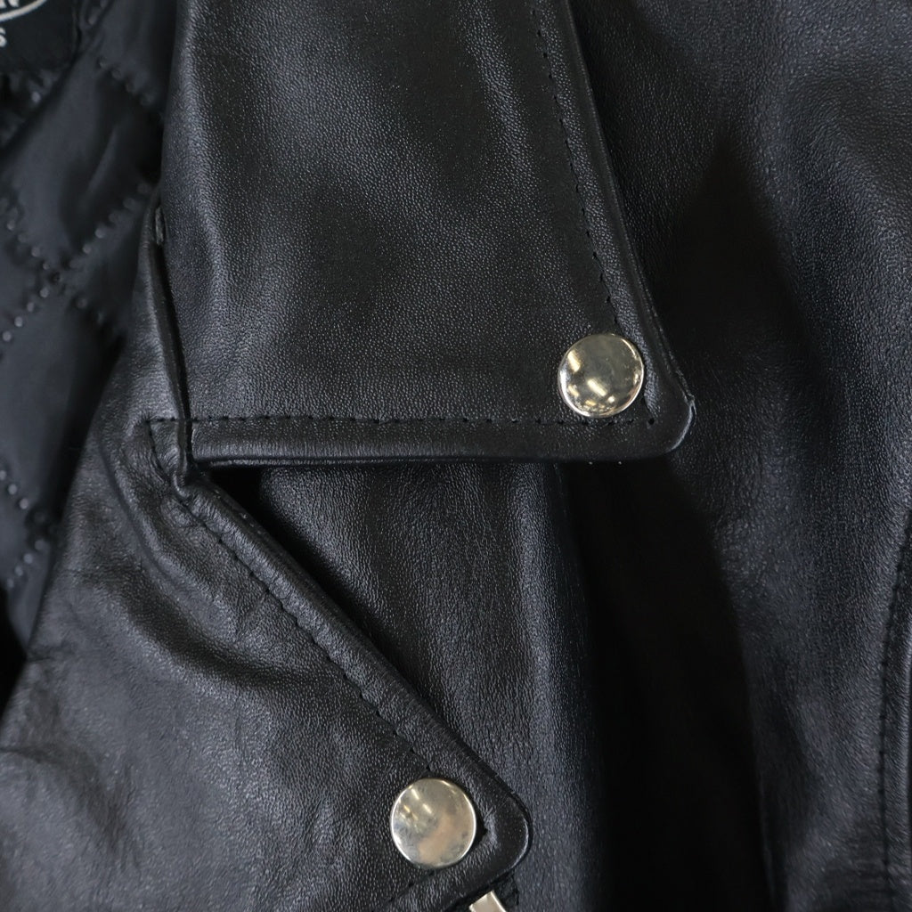 HORN WORKS(ホーンワークス) バッファロー レザー ダブル ライダース ジャケット ブラック
