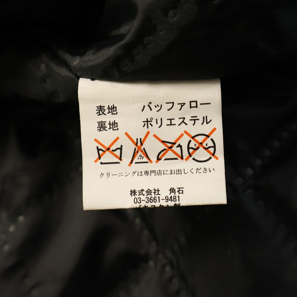 HORN WORKS(ホーンワークス) バッファロー レザー ダブル ライダース ジャケット ブラック