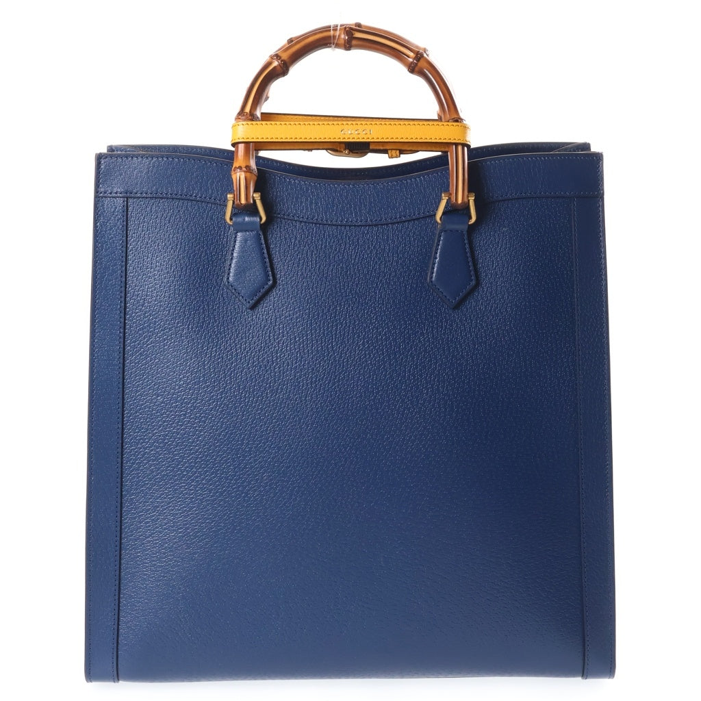 GUCCI(グッチ) Diana ダイアナ バンブー ハンドル 2WAY レザー ハンド ショルダーバッグ ブルー 703218 レディース