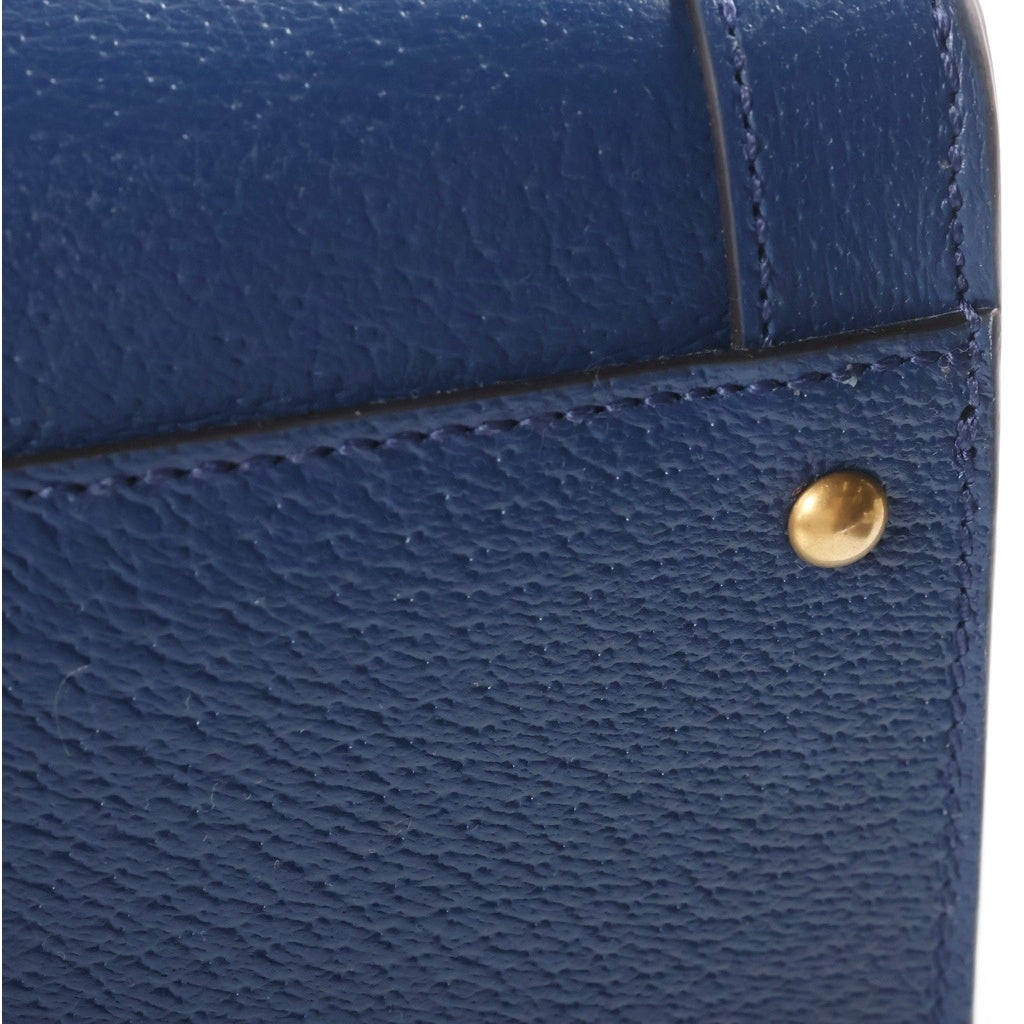 GUCCI(グッチ) Diana ダイアナ バンブー ハンドル 2WAY レザー ハンド ショルダーバッグ ブルー 703218 レディース
