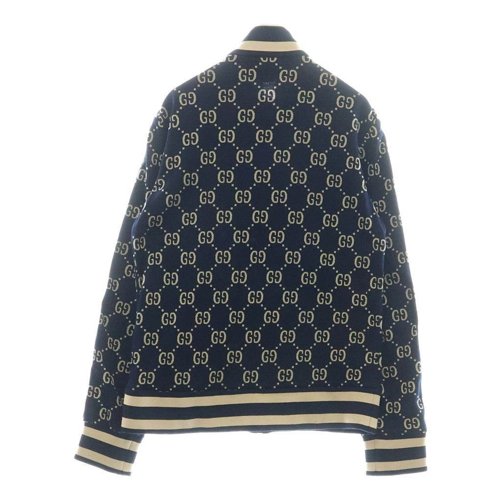 GUCCI(グッチ) GG 総柄 ジャガード ジップアップ トラック ジャケット ネイビー