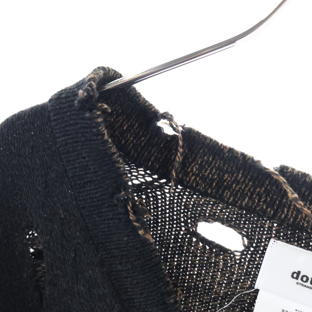 doublet(ダブレット) 23AW BROKEN HEART CARDIGAN ブロークン ハート カーディガン ブラック 23AW56KN136