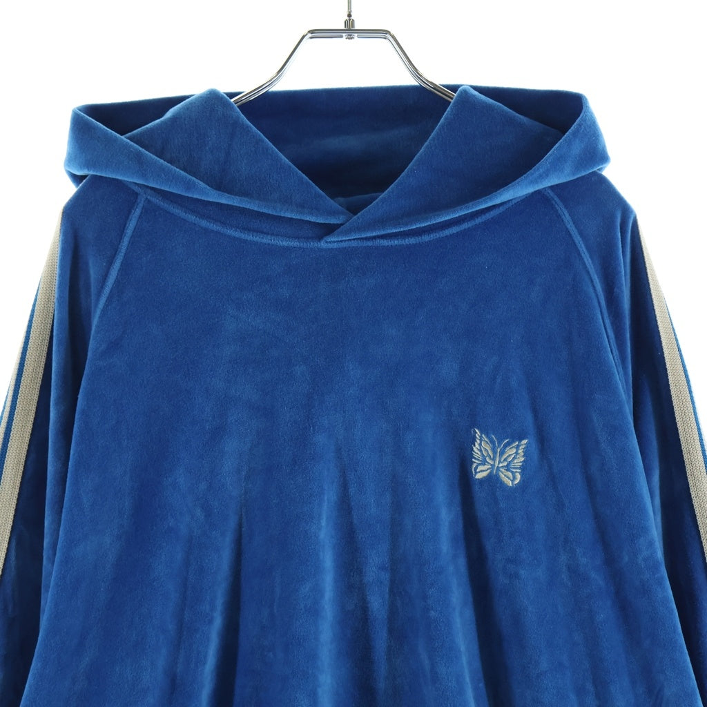 Needles(ニードルス) Track Hoody トラックフーディー ベロア プルオーバーパーカー ブルー KP226