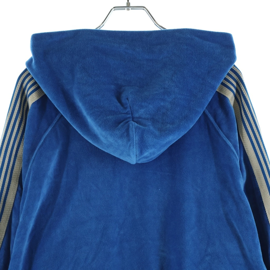 Needles(ニードルス) Track Hoody トラックフーディー ベロア プルオーバーパーカー ブルー KP226