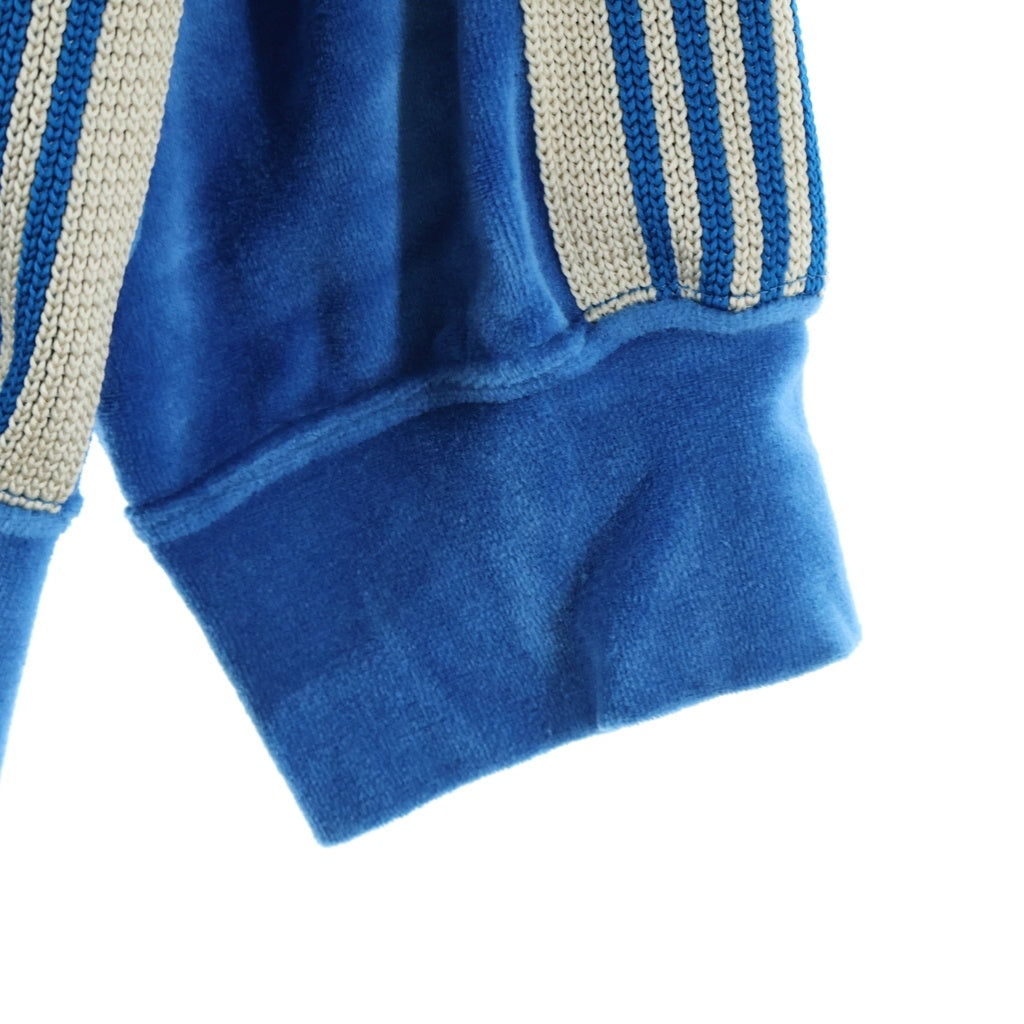 Needles(ニードルス) Track Hoody トラックフーディー ベロア プルオーバーパーカー ブルー KP226