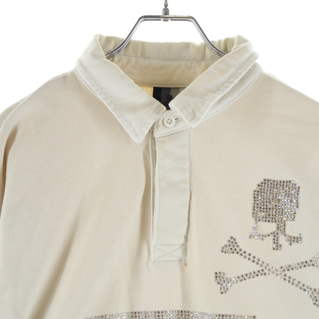 KITH(キス) ×MASTERMIND ロゴ ラインストーン ラガーシャツ 長袖 シャツ ベージュ
