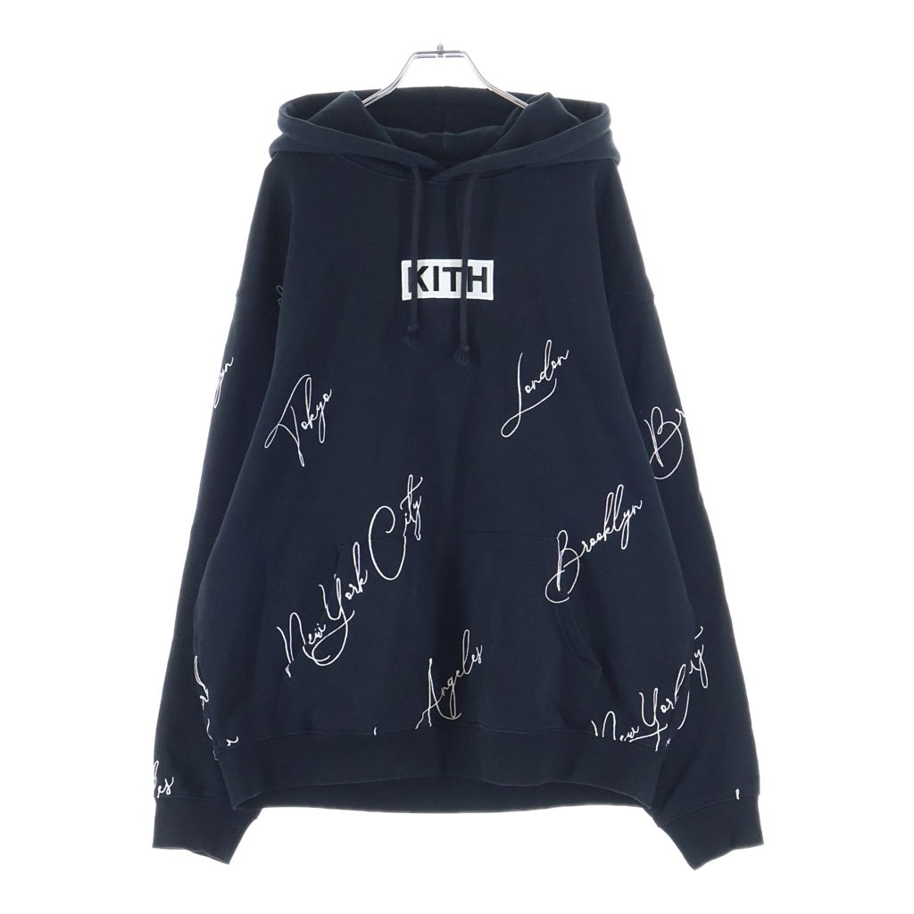 KITH(キス) 21AW City Script Hoodie シティ スクリプト フーディー スウェット プルオーバー パーカー ブラックKHM030347