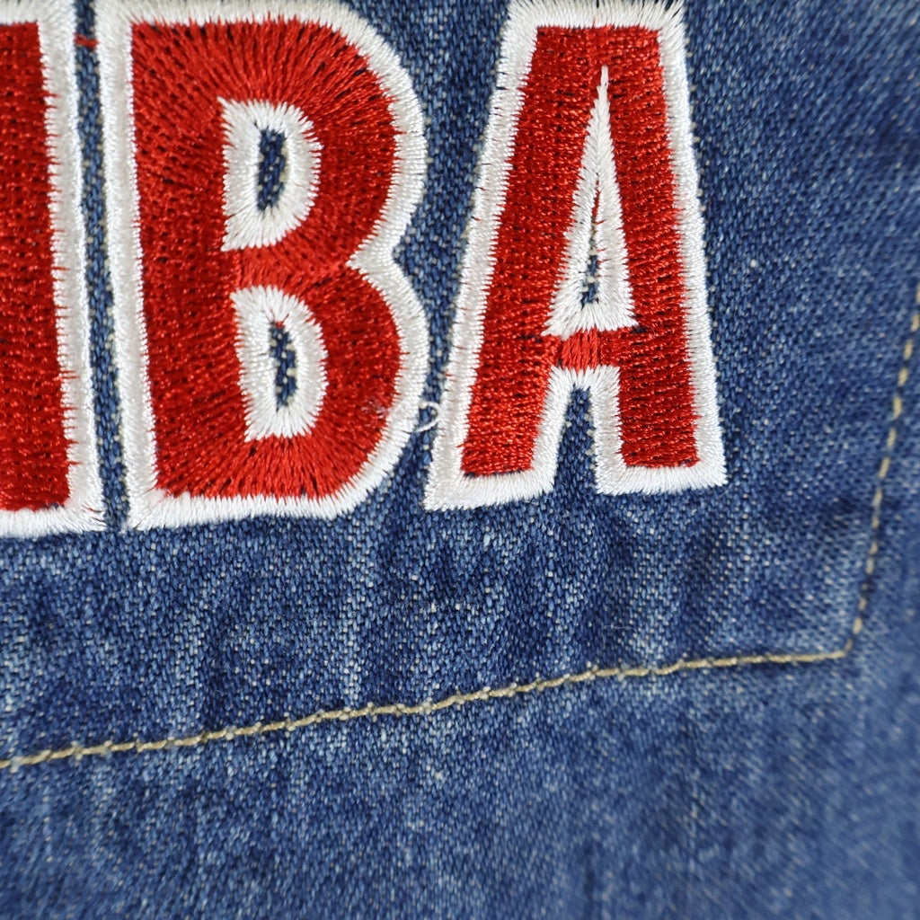 NO BRAND(ノーブランド) UNK NBA チーム ロゴ 刺繍 デニム ジャケット インディゴ