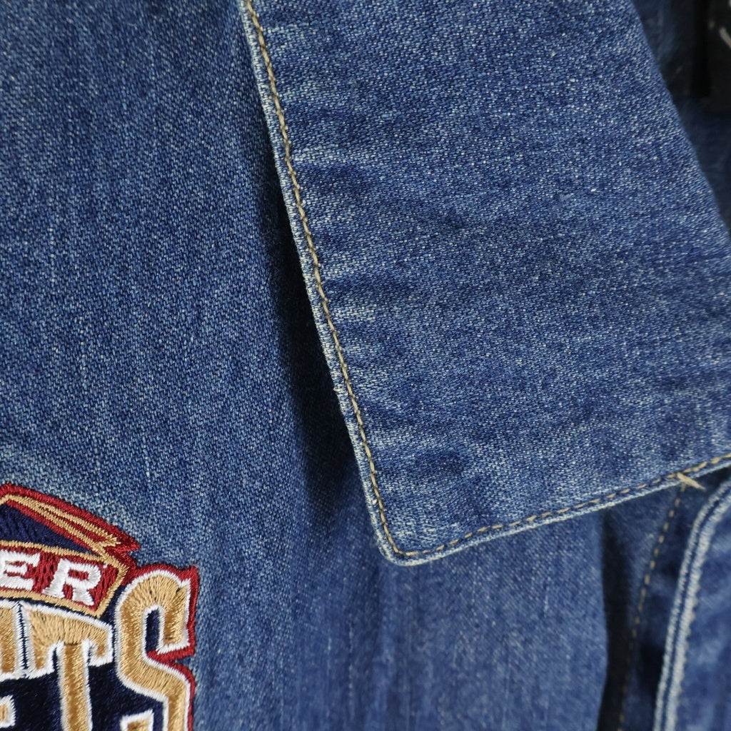 NO BRAND(ノーブランド) UNK NBA チーム ロゴ 刺繍 デニム ジャケット インディゴ