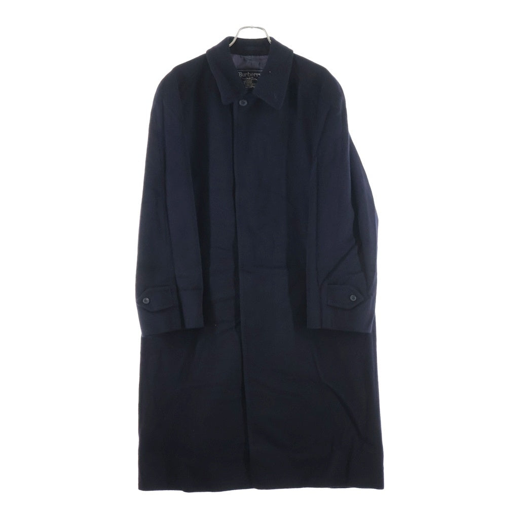 BURBERRY(バーバリー) 比翼ボタン ウール ステンカラーロングコート アウター ブラック WW050-977-28