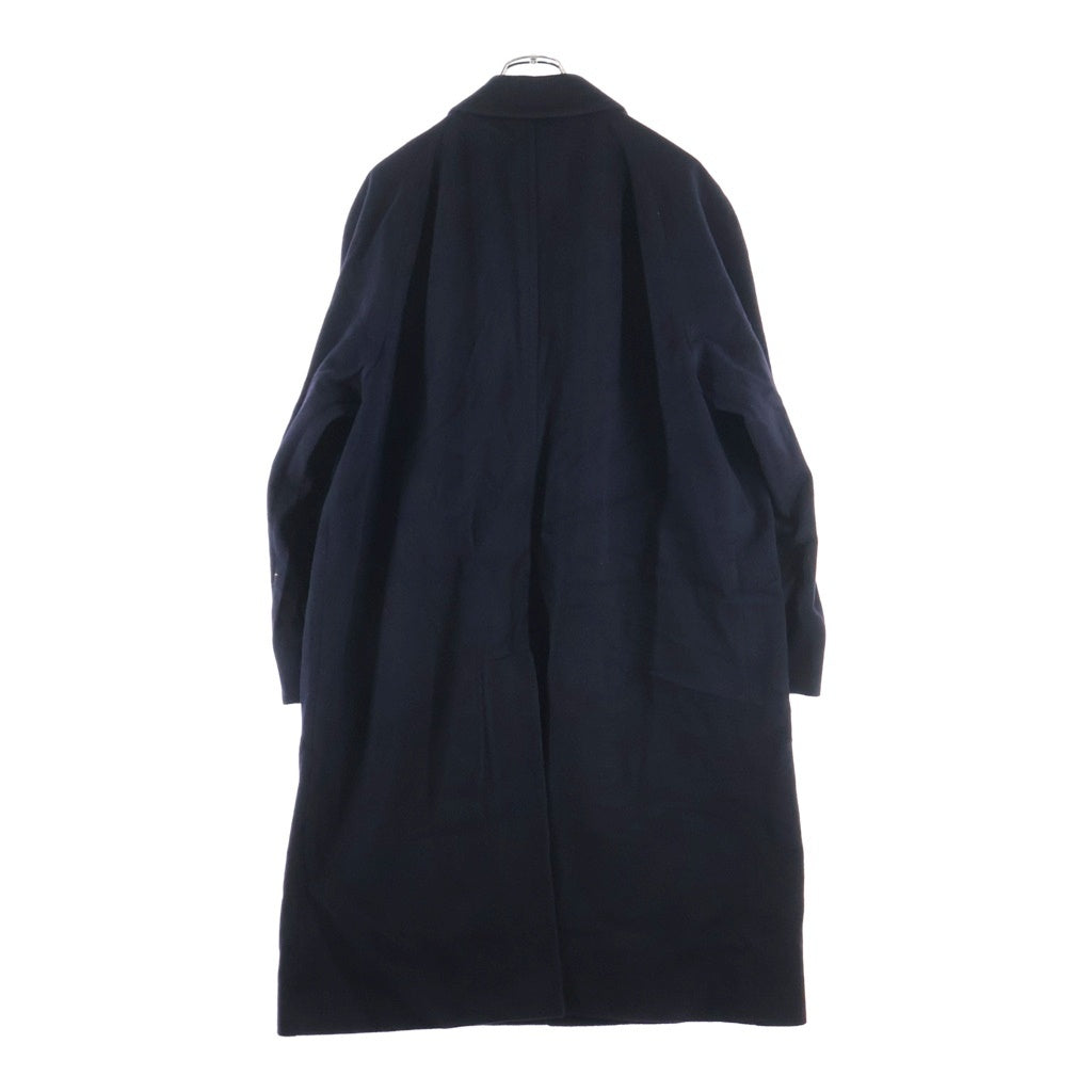 BURBERRY(バーバリー) 比翼ボタン ウール ステンカラーロングコート アウター ブラック WW050-977-28