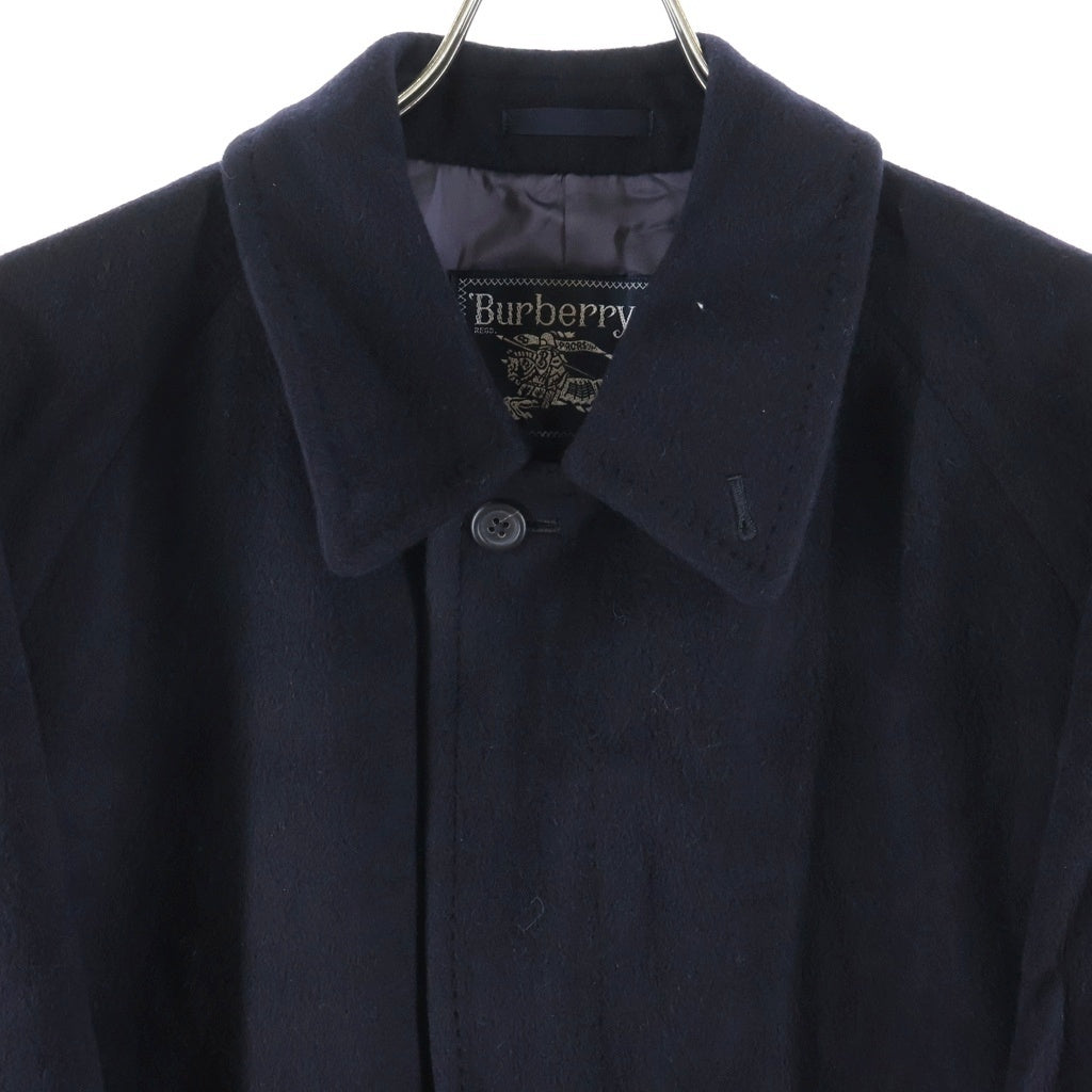 BURBERRY(バーバリー) 比翼ボタン ウール ステンカラーロングコート アウター ブラック WW050-977-28
