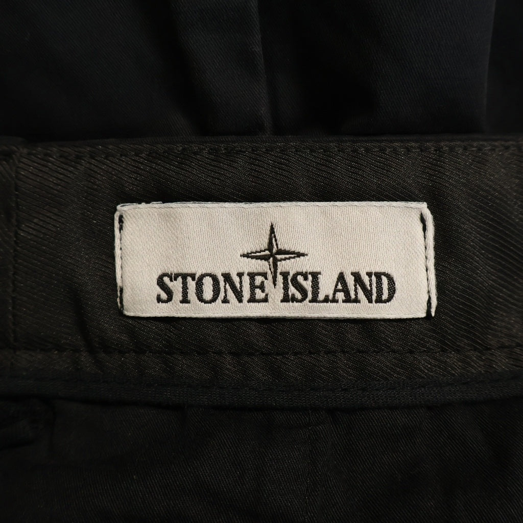 STONE ISLAND(ストーンアイランド) Single Pocket Gabardine Cargo Pant シングルポケット ギャバジン カーゴパンツ ブラック 771531410