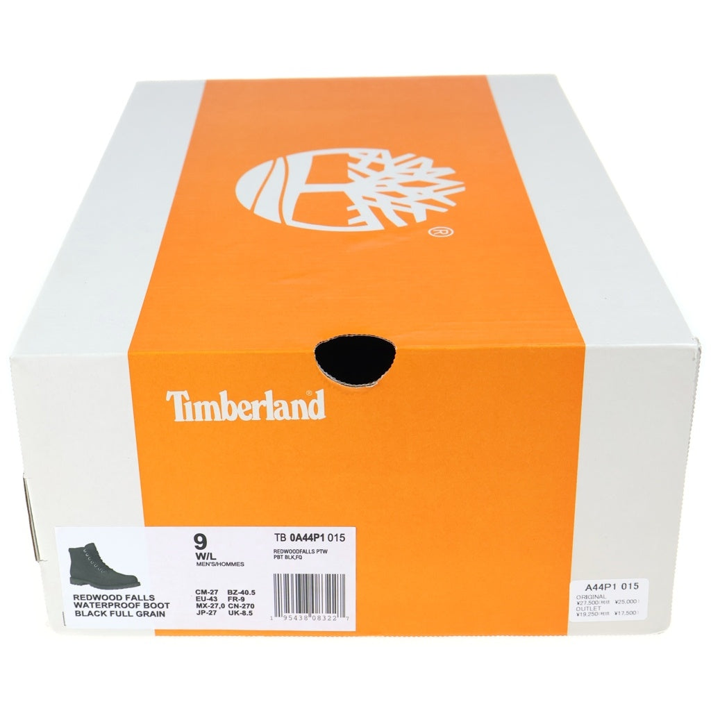 Timberland(ティンバーランド) REDWOOD FALLS MID WATERPROOF BOOTS レッドウッド フォールズ ミッド ウォータープルーフ レザー ブーツ ブラック US9/27cm 0A44P1 015