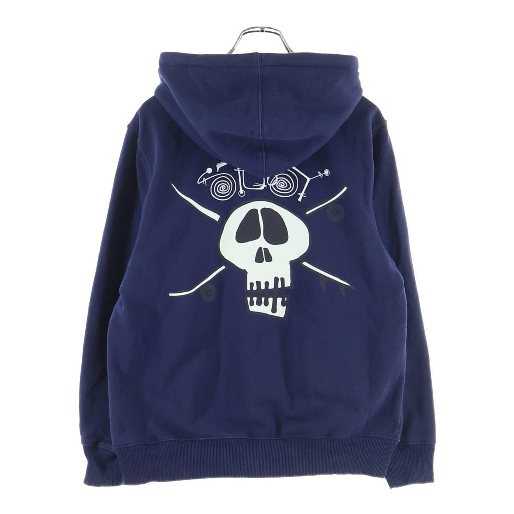 STUSSY(ステューシー) Surf Skate Skull Hoodie ロゴ スカル プリント フーデット スウェット シャツ パーカー ネイビー