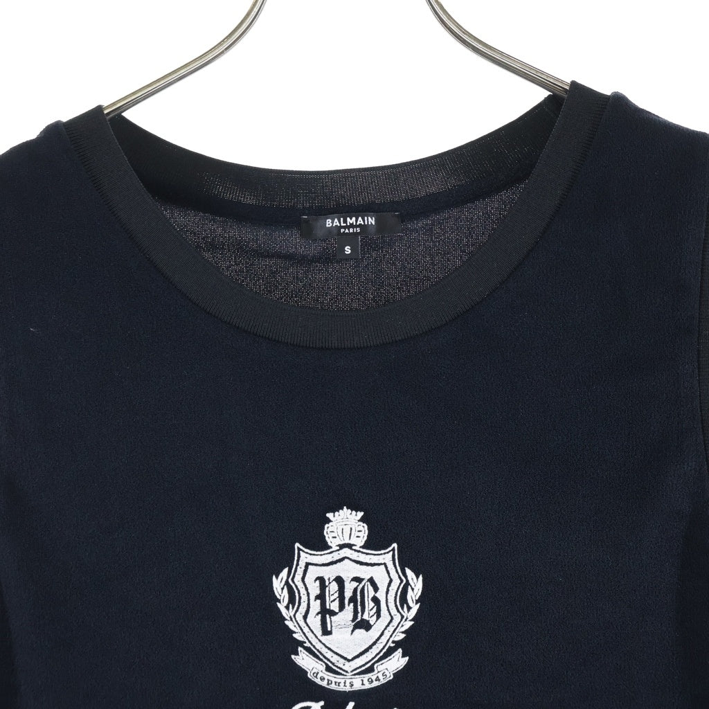 BALMAIN(バルマン) logo-embroidered tank top ロゴエンブロイダリー タンクトップ ブラック BWD041850