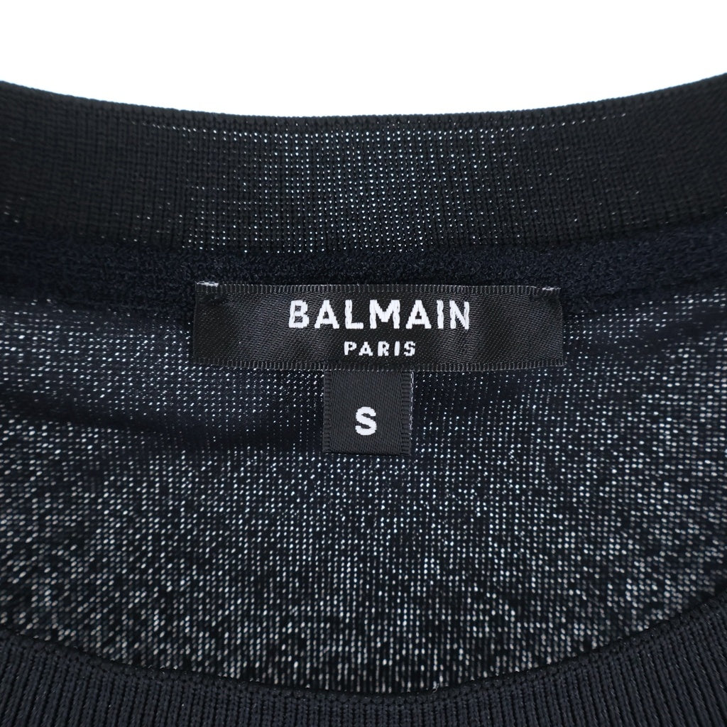 BALMAIN(バルマン) logo-embroidered tank top ロゴエンブロイダリー タンクトップ ブラック BWD041850