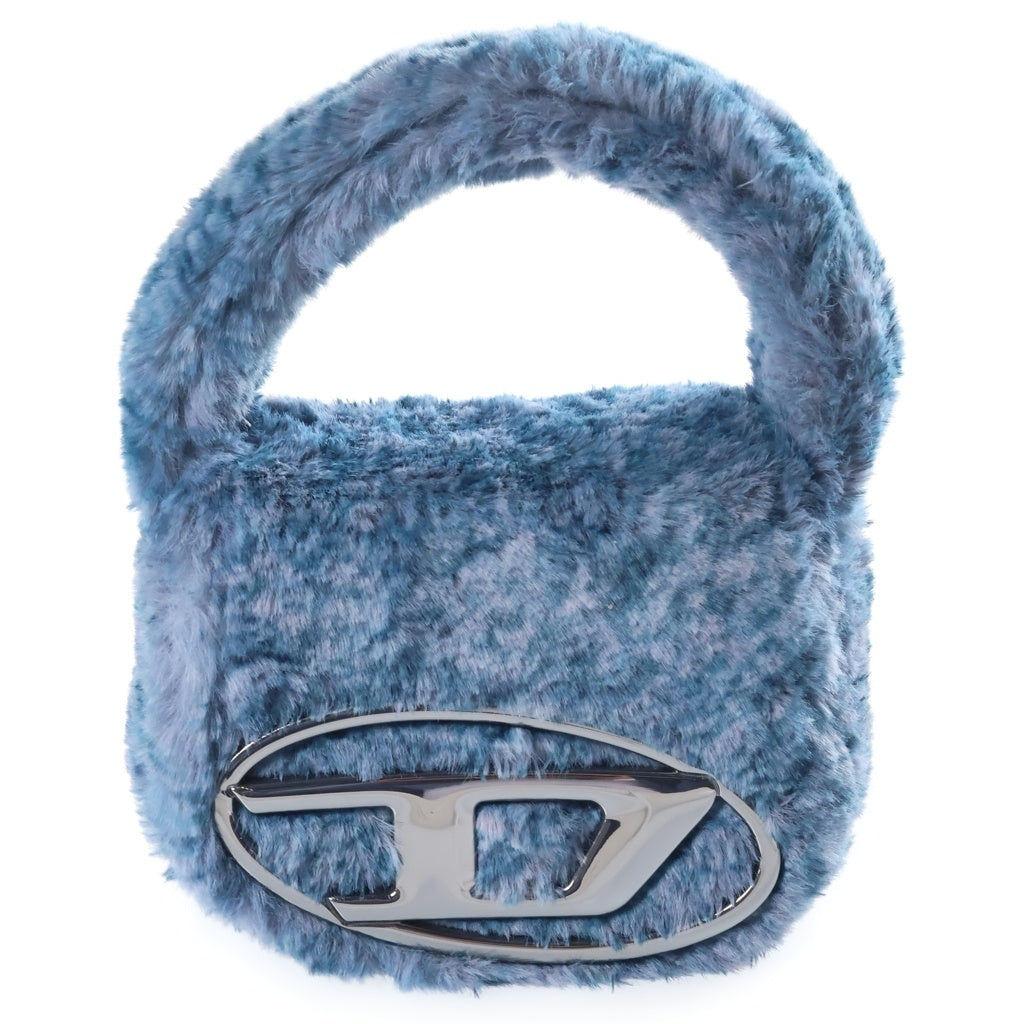 DIESEL(ディーゼル) 1DR Xs-Fluffy iconic mini ファー ハンド バッグ ブルー レディース