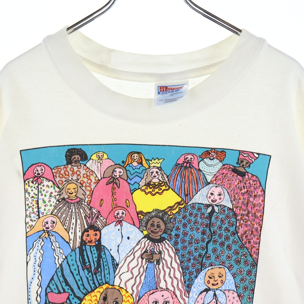 VINTAGE(ヴィンテージ) 90S キキ スアレス アート プリント 半袖 Tシャツ カットソー ホワイト
