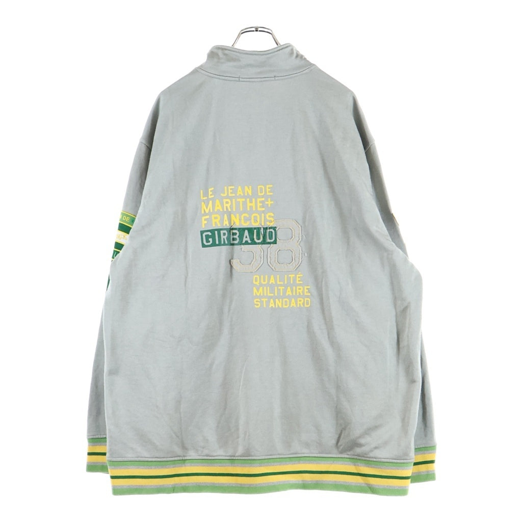 NO BRAND(ノーブランド) MARITHE + FRANCOIS GIRBAUD 90S ロゴ エンブロイド ジップ アップ トラック ジャケット グレー