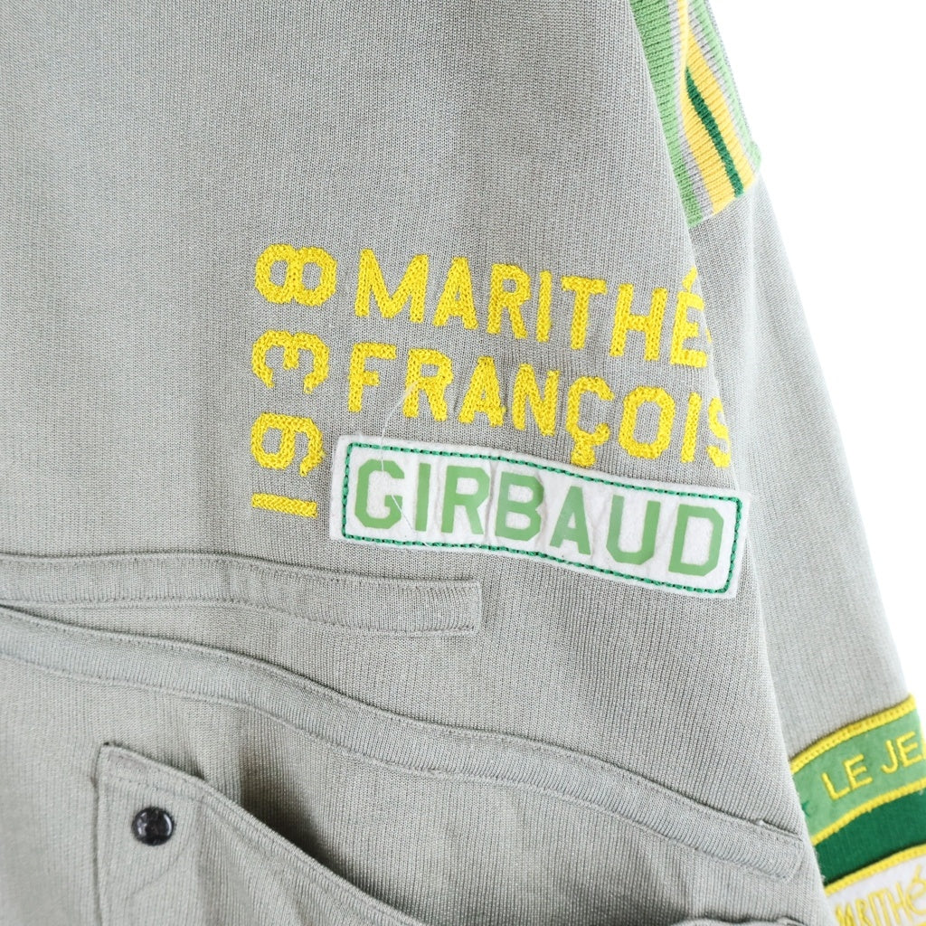 NO BRAND(ノーブランド) MARITHE + FRANCOIS GIRBAUD 90S ロゴ エンブロイド ジップ アップ トラック ジャケット グレー