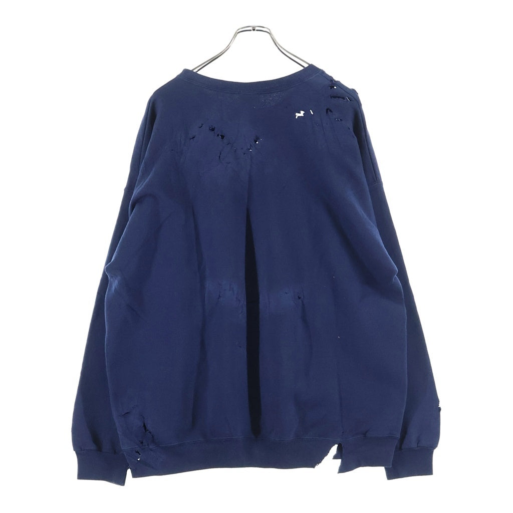 FUCT(ファクト) ×Chmpion ロゴ プリント クルーネック スウェット シャツ ネイビー