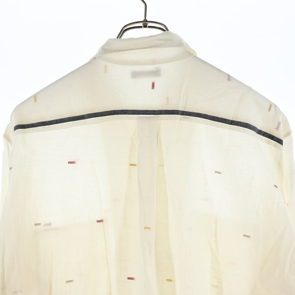 NO BRAND(ノーブランド) MAATEE&SONS OP JAMDANI ステッチ デザイン オープン カラー シャツ アイボリー MT5103-0611