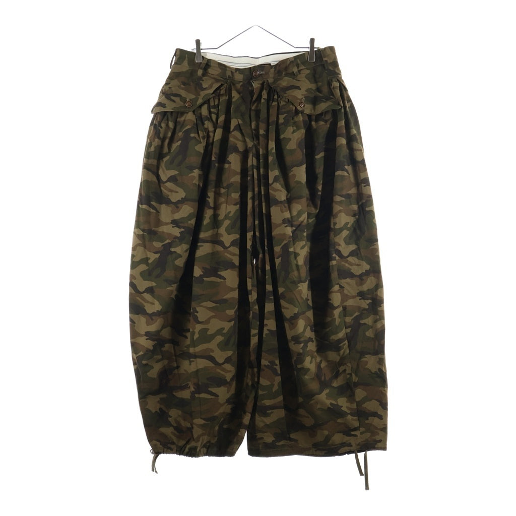 KHOKI(コッキ) GATHER CAMO PANTS ギャザーカモパンツ ワイド カモ柄 パンツ カーキ 25fw-p-10