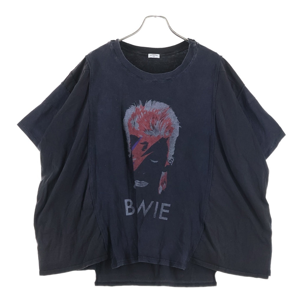 OLD PARK(オールドパーク) デヴィッド ボウイ 再構築 グラフィック プリント 半袖 Tシャツ カットソー ブラック