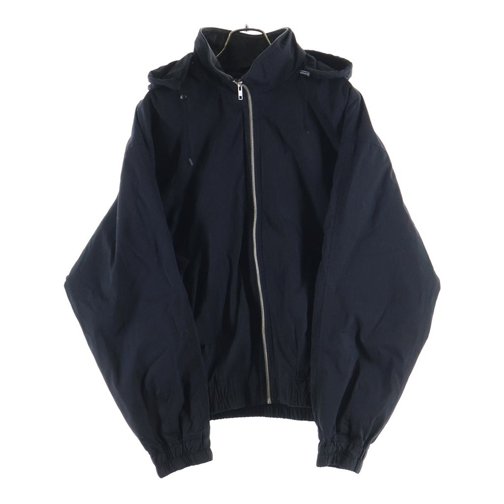 SUPREME(シュプリーム) 25SS Leather Collar Utility Jacket 襟 レザー 切り替え ロゴ エンブロイド ジップ アップ ジャケット ブラック