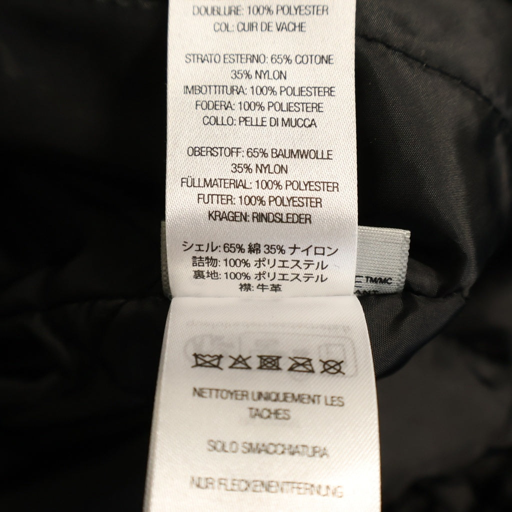 SUPREME(シュプリーム) 25SS Leather Collar Utility Jacket 襟 レザー 切り替え ロゴ エンブロイド ジップ アップ ジャケット ブラック