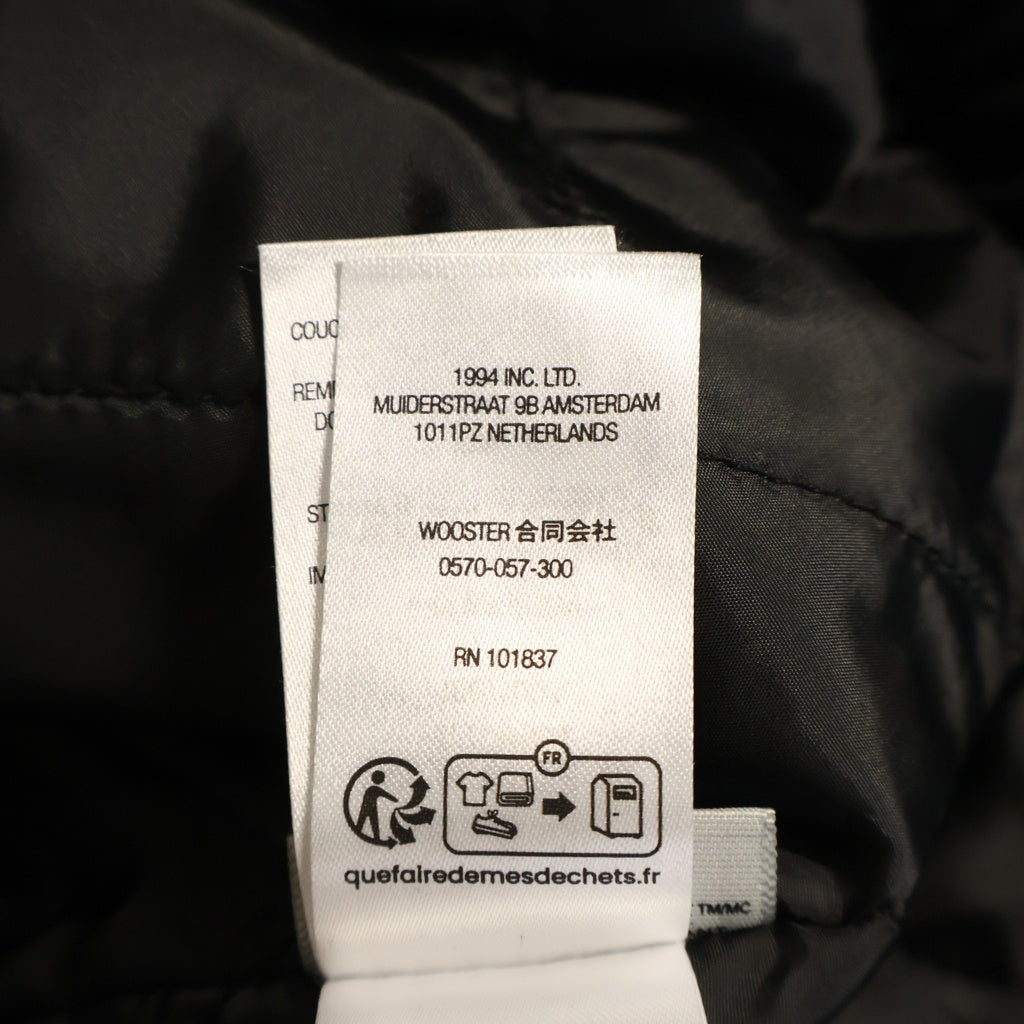 SUPREME(シュプリーム) 25SS Leather Collar Utility Jacket 襟 レザー 切り替え ロゴ エンブロイド ジップ アップ ジャケット ブラック