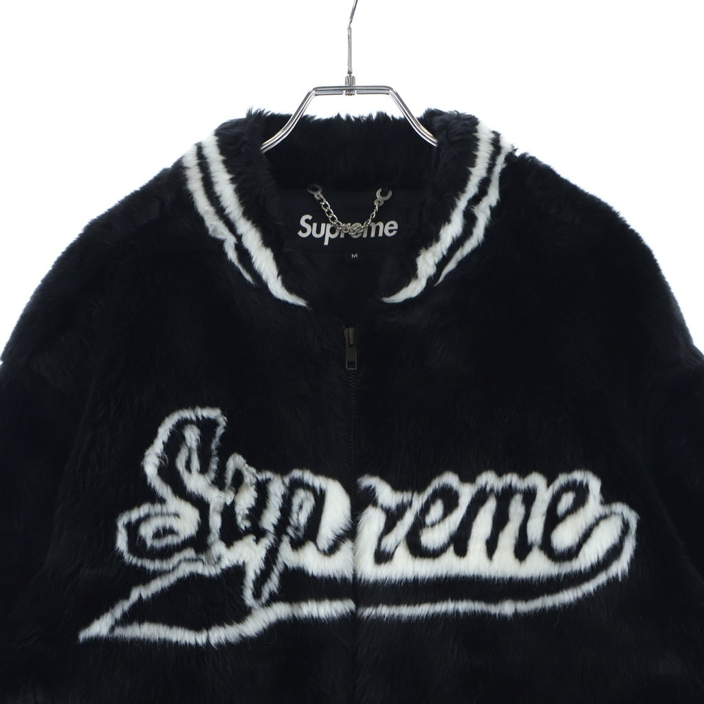 SUPREME(シュプリーム) 20SS Faux Fur Varsity Jacket ロゴフェイクファーヴァーシティジャケット ブラック