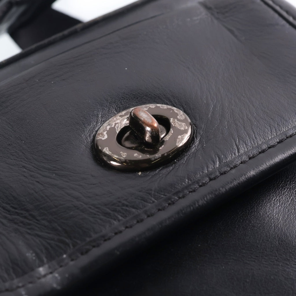 COACH(コーチ) ヘリテージ レザー ショルダーバッグ ブラック レディース