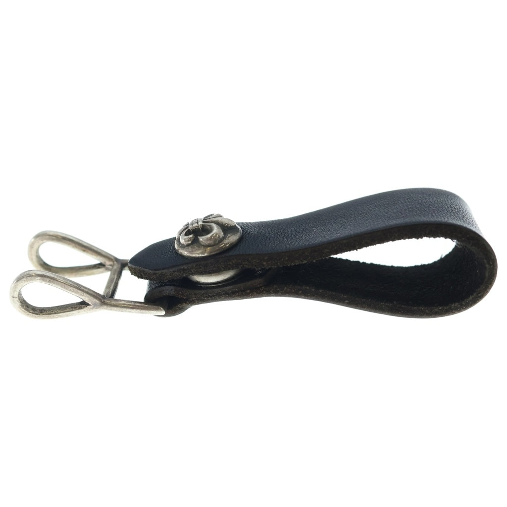 CHROME HEARTS(クロムハーツ) BELT LOOP BSフレアボタンレザーベルトループ シルバー/ブラック BCA401
