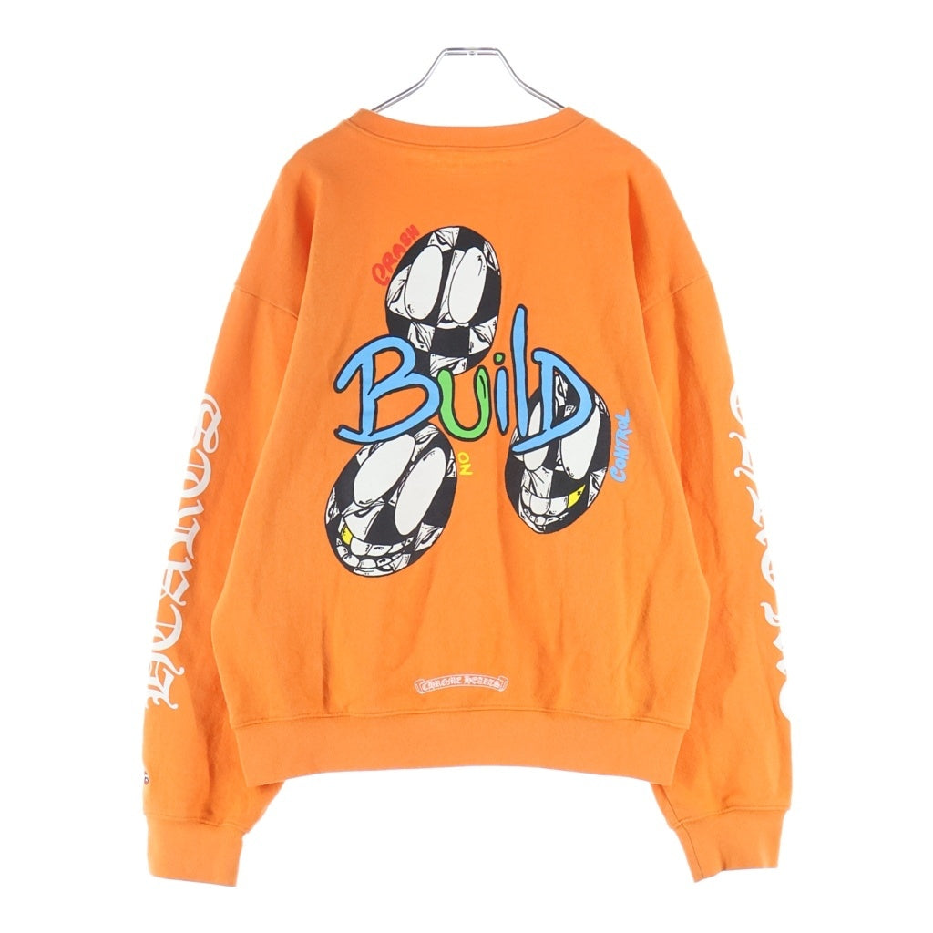 CHROME HEARTS(クロムハーツ) ×MATTY BOY PPO LINK BUILD SWTSHRT マッティボーイ リンクビルド バックプリントクルーネックスウェットトレーナー オレンジ