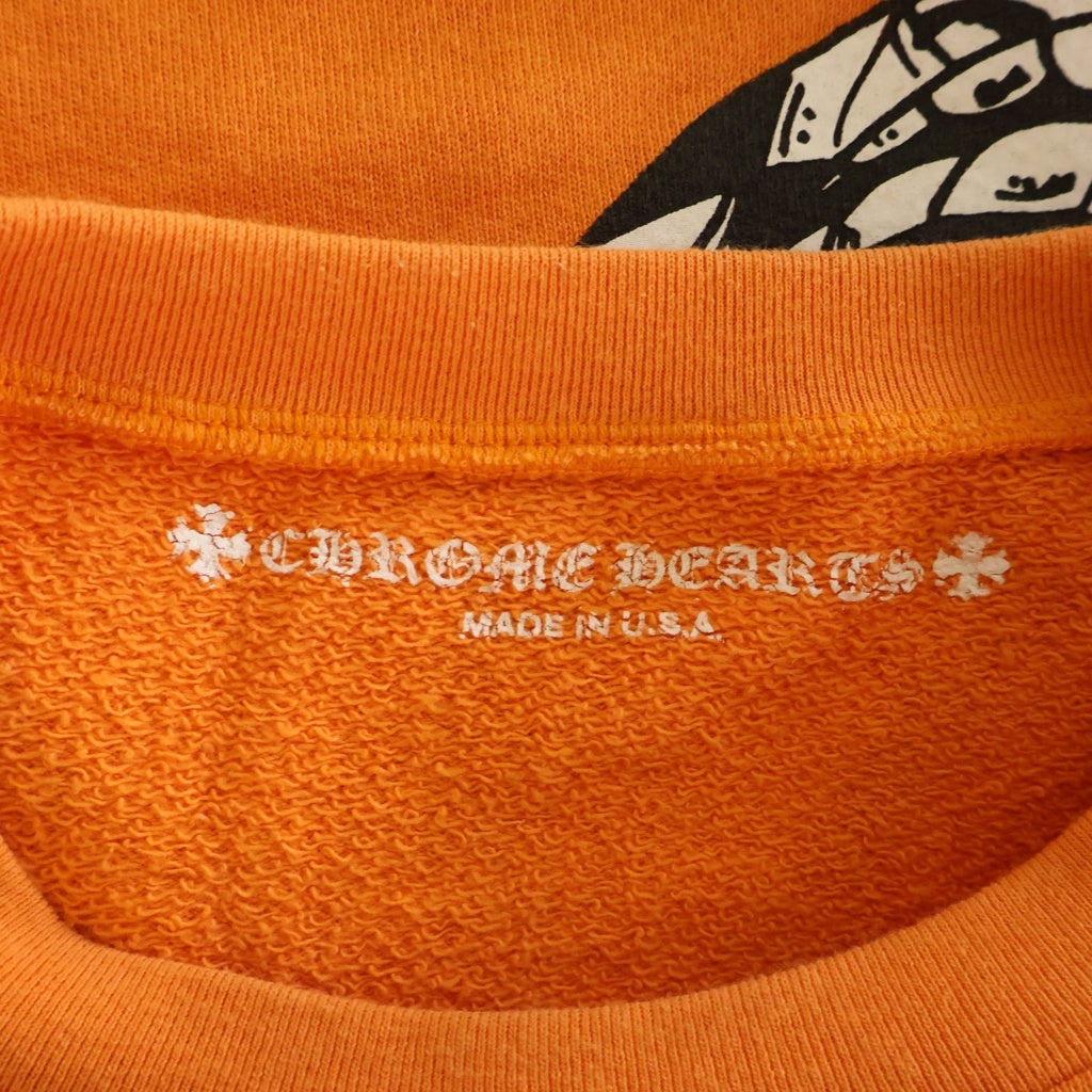 CHROME HEARTS(クロムハーツ) ×MATTY BOY PPO LINK BUILD SWTSHRT マッティボーイ リンクビルド バックプリントクルーネックスウェットトレーナー オレンジ